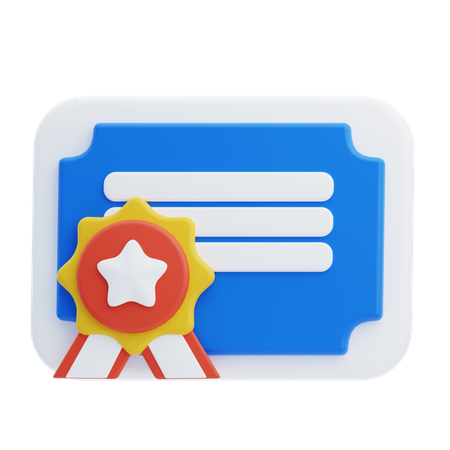 Certificado  3D Icon