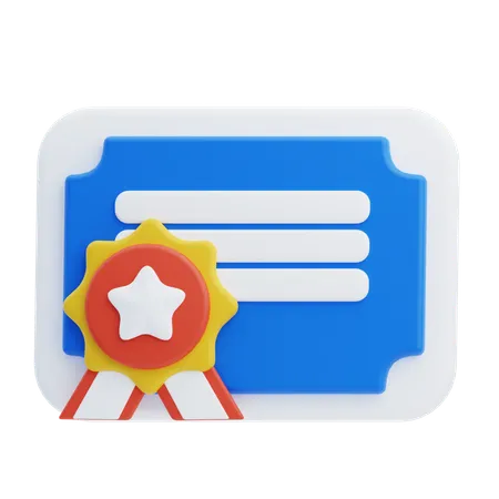 Certificado  3D Icon