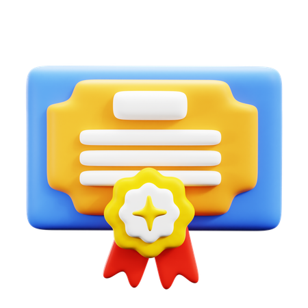 Certificado  3D Icon