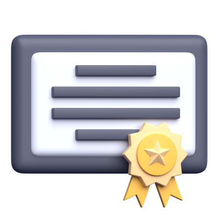 Certificado  3D Icon