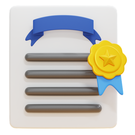 Certificado  3D Icon