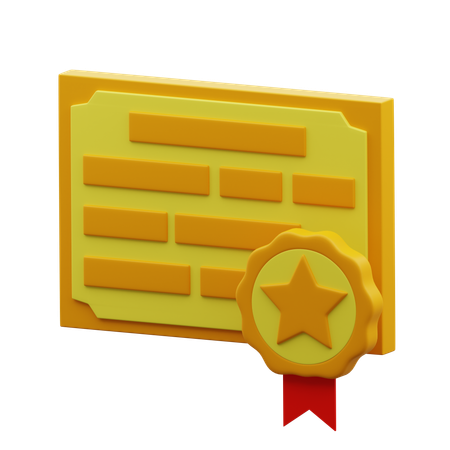 Certificado  3D Icon