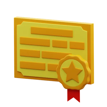 Certificado  3D Icon