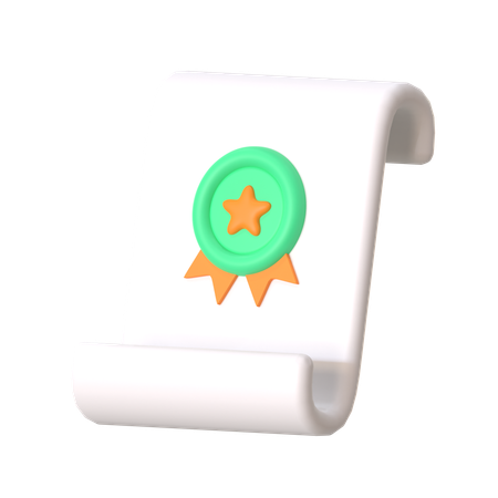 Certificado  3D Icon