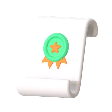 Certificado  3D Icon