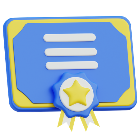 Certificado  3D Icon