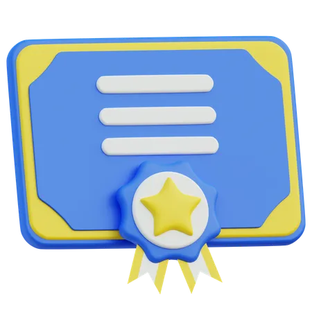 Certificado  3D Icon