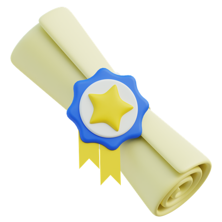 Certificado  3D Icon