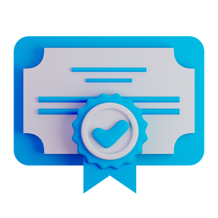 Certificado  3D Icon