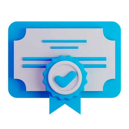 Certificado  3D Icon