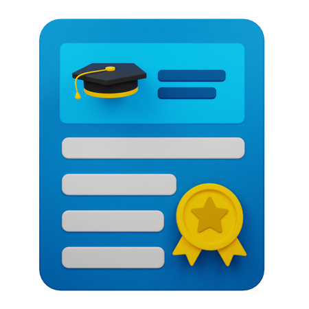 Certificado  3D Icon