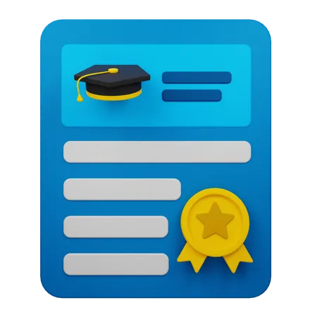 Certificado  3D Icon