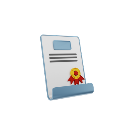 Certificado  3D Icon