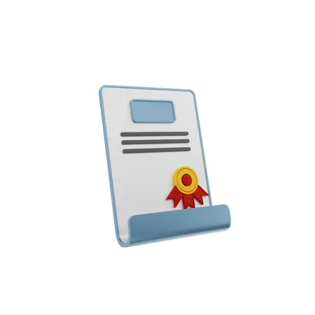 Certificado  3D Icon