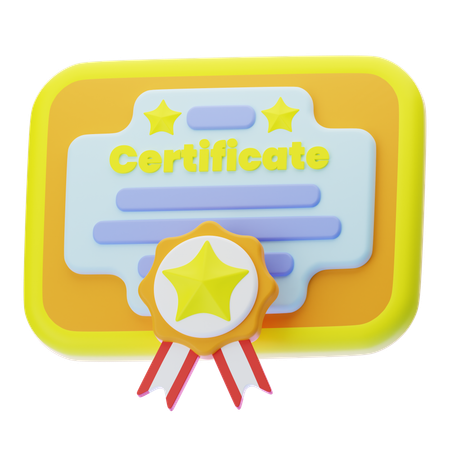 Certificado  3D Icon