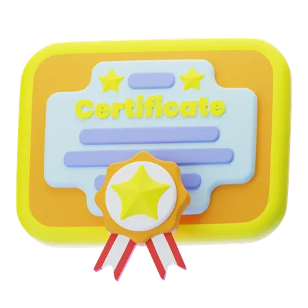 Certificado  3D Icon