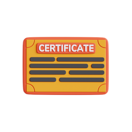 Certificado  3D Icon