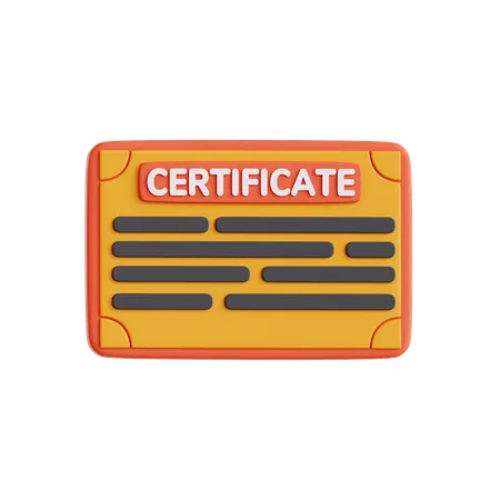 Certificado  3D Icon