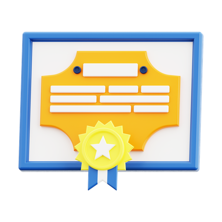 Certificado  3D Icon