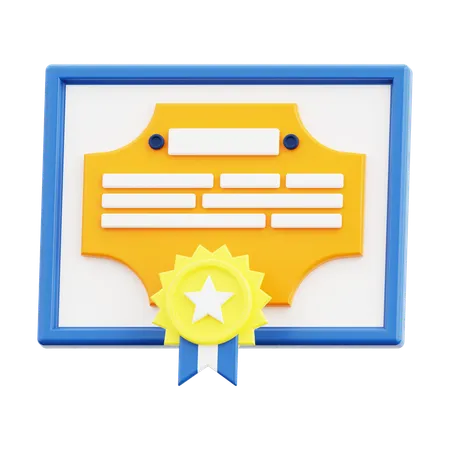 Certificado  3D Icon