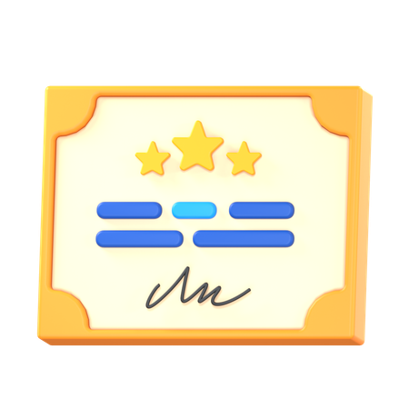 Certificado  3D Icon