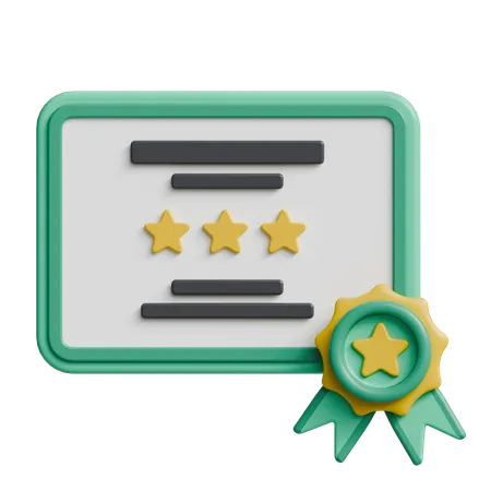 Certificado  3D Icon