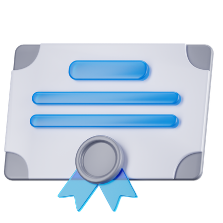 Certificado  3D Icon