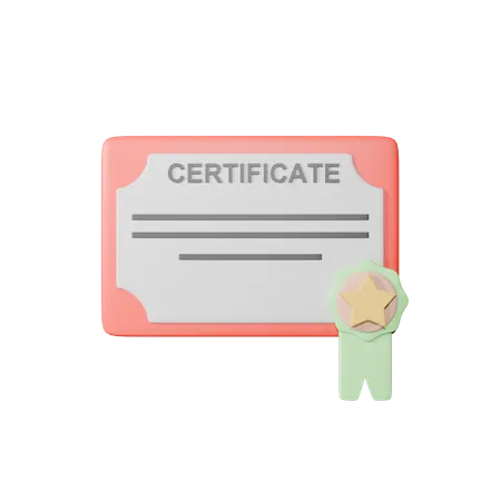 Certificado  3D Icon