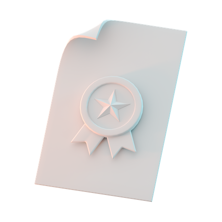 Certificado  3D Icon