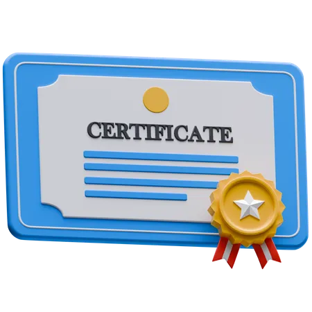 Certificado  3D Icon