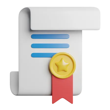 Certificado  3D Icon