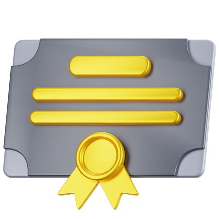 Certificado  3D Icon