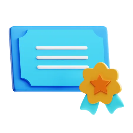 Certificado  3D Icon