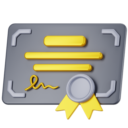 Certificado  3D Icon