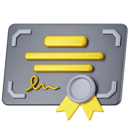 Certificado  3D Icon