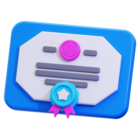 Certificado  3D Icon