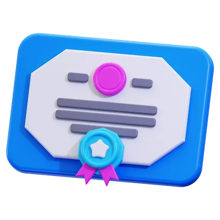 Certificado  3D Icon