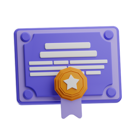 Certificado  3D Icon