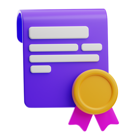 Certificado  3D Icon