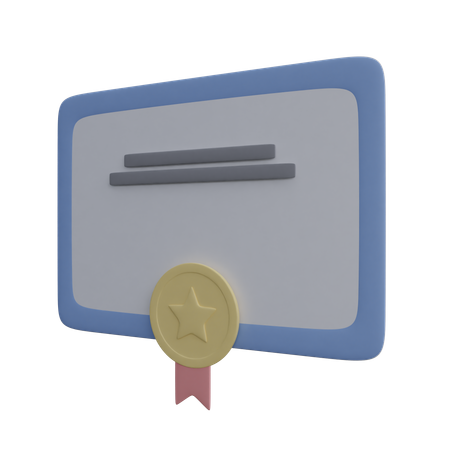 Certificado  3D Icon