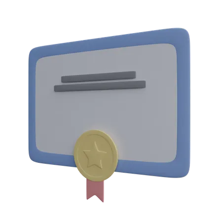 Certificado  3D Icon