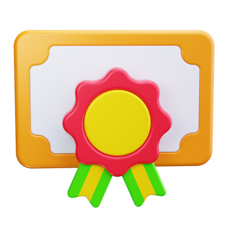 Certificado  3D Icon