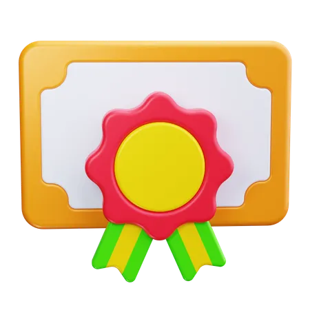 Certificado  3D Icon