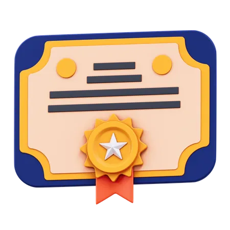 Certificado  3D Icon