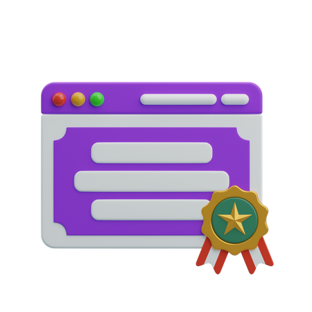 Certificado  3D Icon