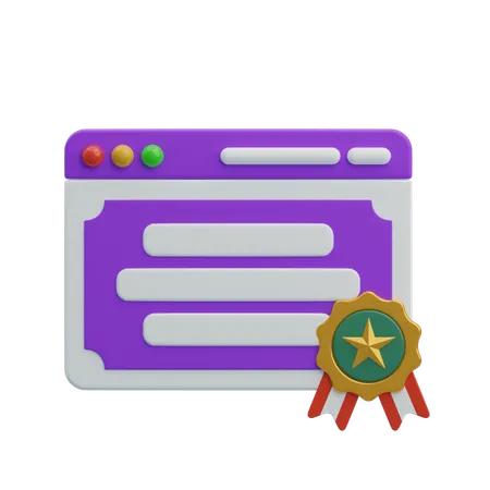 Certificado  3D Icon