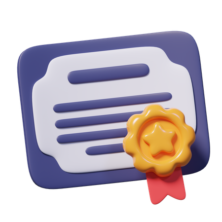 Certificado  3D Icon