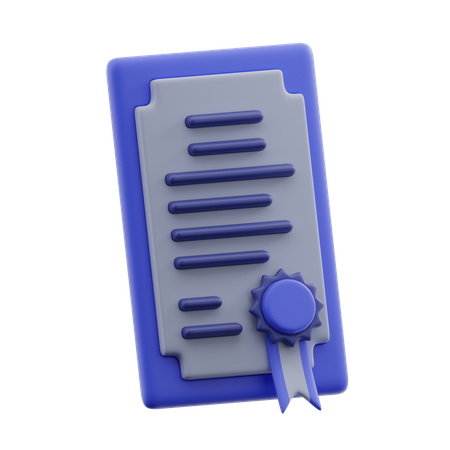 Certificado  3D Icon