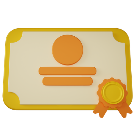 Certificado  3D Icon
