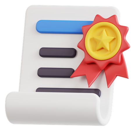 Certificado  3D Icon